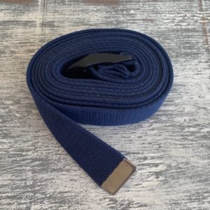 Close up of a yoga strap.