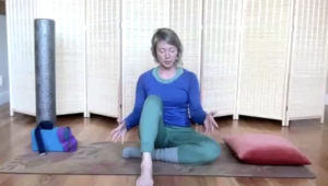 Woman doing a Pilates exercise on a Pilates mat